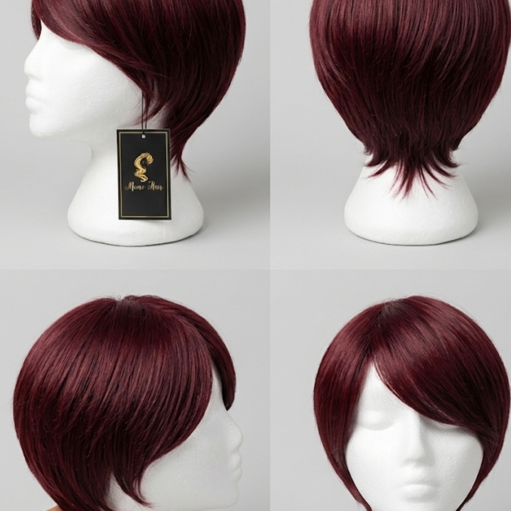 Elegant Burgundy Short Wig